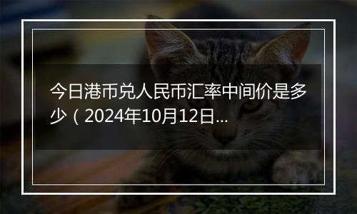 今日港币兑人民币汇率中间价是多少（2024年10月12日）