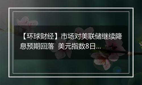 【环球财经】市场对美联储继续降息预期回落 美元指数8日显著上涨