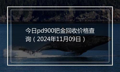 今日pd900钯金回收价格查询（2024年11月09日）