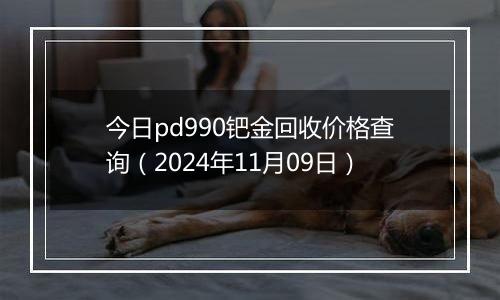 今日pd990钯金回收价格查询（2024年11月09日）