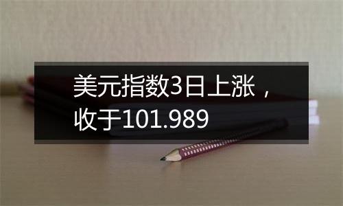 美元指数3日上涨，收于101.989