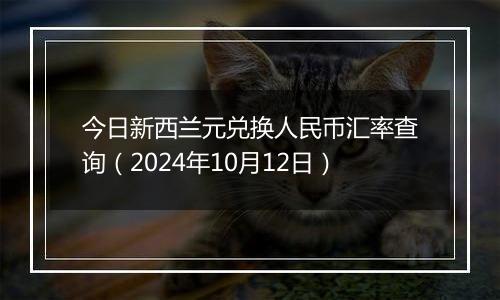 今日新西兰元兑换人民币汇率查询（2024年10月12日）