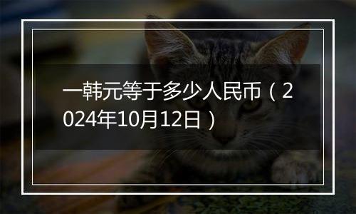 一韩元等于多少人民币（2024年10月12日）