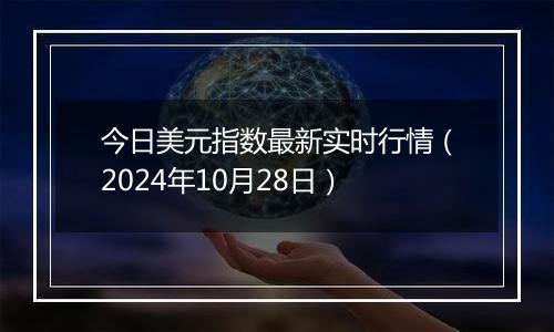 今日美元指数最新实时行情（2024年10月28日）