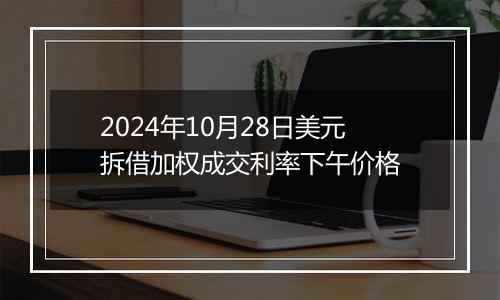 2024年10月28日美元拆借加权成交利率下午价格