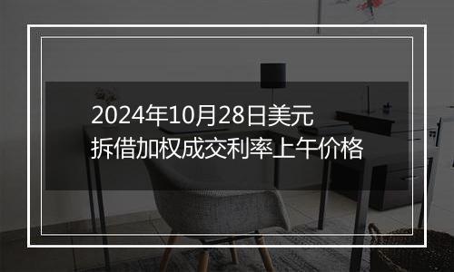 2024年10月28日美元拆借加权成交利率上午价格