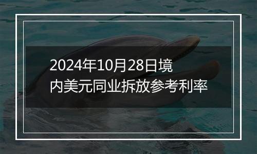 2024年10月28日境内美元同业拆放参考利率