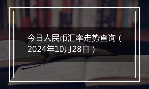 今日人民币汇率走势查询（2024年10月28日）