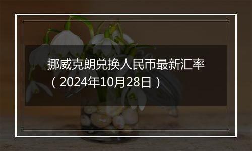 挪威克朗兑换人民币最新汇率（2024年10月28日）