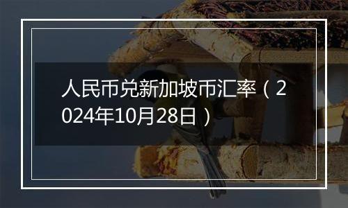 人民币兑新加坡币汇率（2024年10月28日）