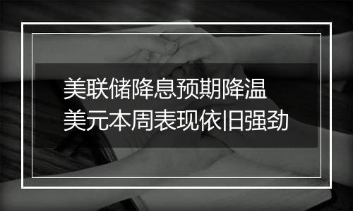 美联储降息预期降温 美元本周表现依旧强劲