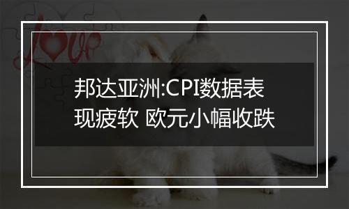 邦达亚洲:CPI数据表现疲软 欧元小幅收跌