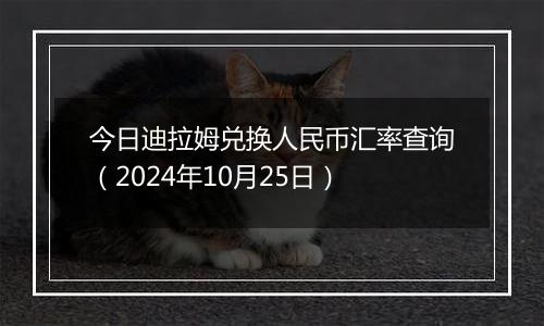 今日迪拉姆兑换人民币汇率查询（2024年10月25日）