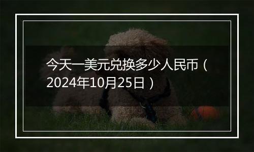 今天一美元兑换多少人民币（2024年10月25日）