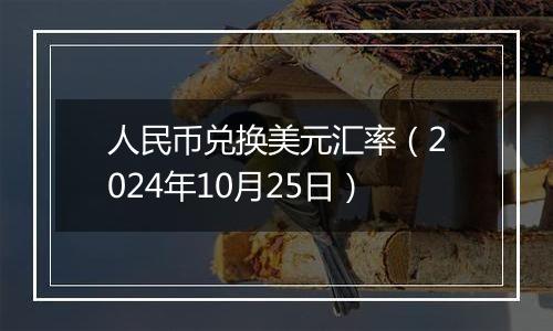 人民币兑换美元汇率（2024年10月25日）