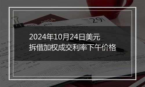 2024年10月24日美元拆借加权成交利率下午价格