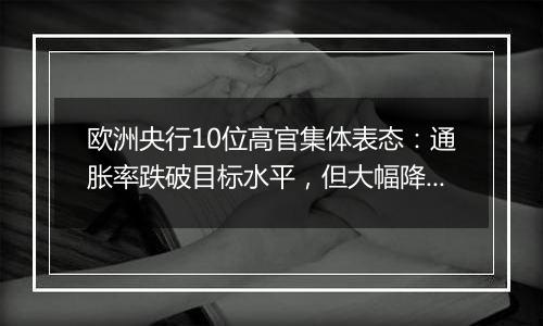 欧洲央行10位高官集体表态：通胀率跌破目标水平，但大幅降息需谨慎