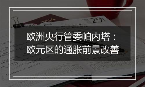 欧洲央行管委帕内塔：欧元区的通胀前景改善