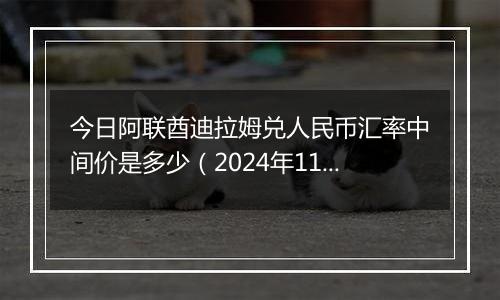 今日阿联酋迪拉姆兑人民币汇率中间价是多少（2024年11月11日）