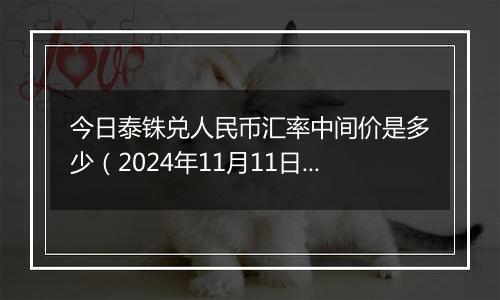 今日泰铢兑人民币汇率中间价是多少（2024年11月11日）