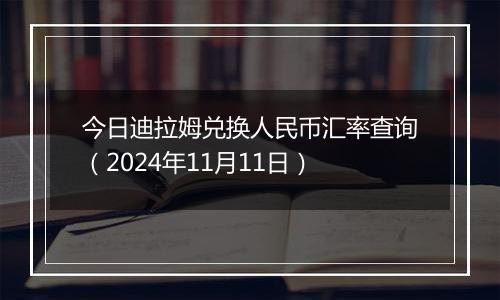 今日迪拉姆兑换人民币汇率查询（2024年11月11日）