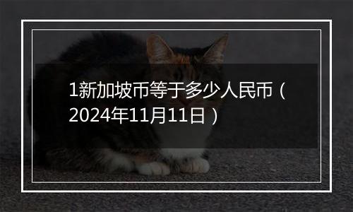 1新加坡币等于多少人民币（2024年11月11日）