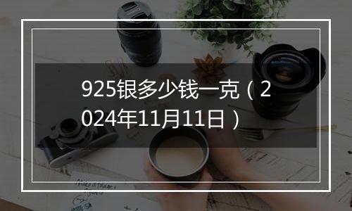 925银多少钱一克（2024年11月11日）