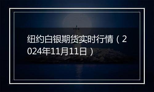 纽约白银期货实时行情（2024年11月11日）