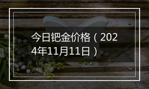 今日钯金价格（2024年11月11日）