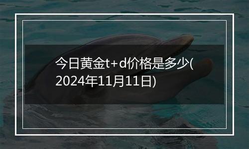 今日黄金t+d价格是多少(2024年11月11日)