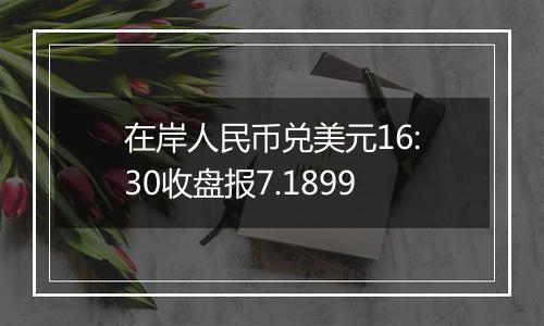 在岸人民币兑美元16:30收盘报7.1899