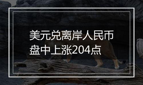 美元兑离岸人民币盘中上涨204点