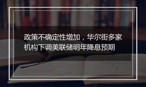 政策不确定性增加，华尔街多家机构下调美联储明年降息预期