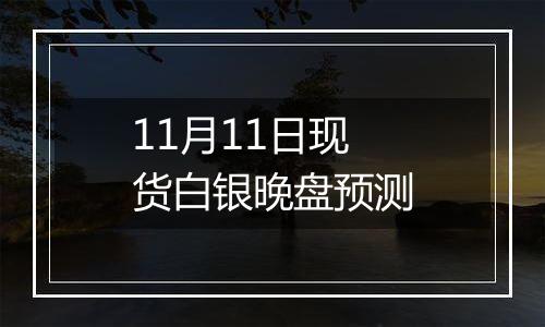 11月11日现货白银晚盘预测