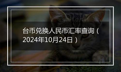 台币兑换人民币汇率查询（2024年10月24日）