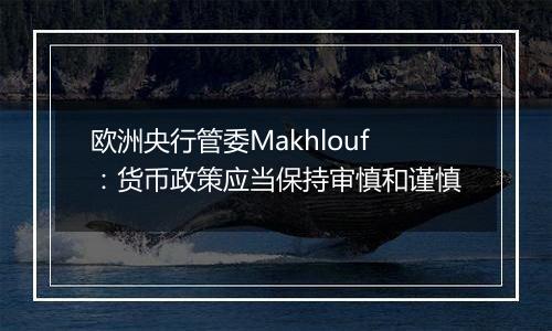 欧洲央行管委Makhlouf：货币政策应当保持审慎和谨慎