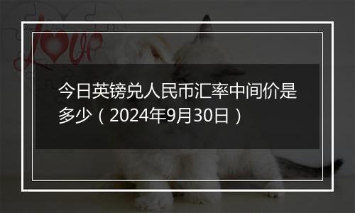 今日英镑兑人民币汇率中间价是多少（2024年9月30日）