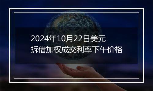 2024年10月22日美元拆借加权成交利率下午价格