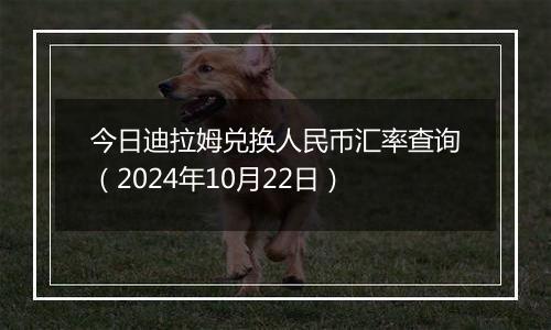 今日迪拉姆兑换人民币汇率查询（2024年10月22日）