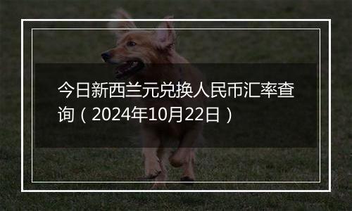 今日新西兰元兑换人民币汇率查询（2024年10月22日）