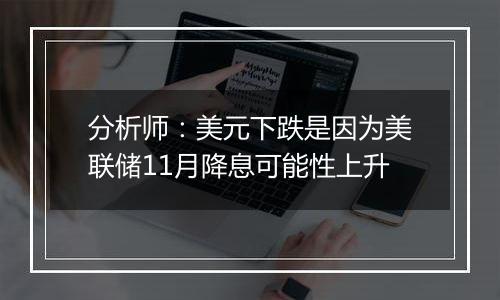 分析师：美元下跌是因为美联储11月降息可能性上升