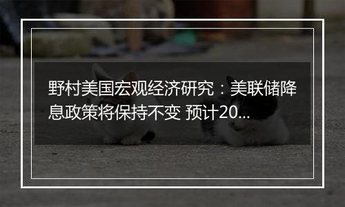 野村美国宏观经济研究：美联储降息政策将保持不变 预计2026年再度推出宽松政策