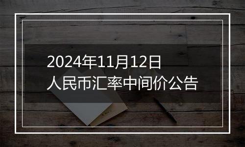 2024年11月12日人民币汇率中间价公告