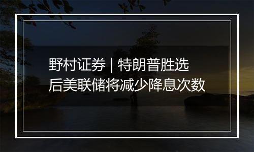 野村证券 | 特朗普胜选后美联储将减少降息次数