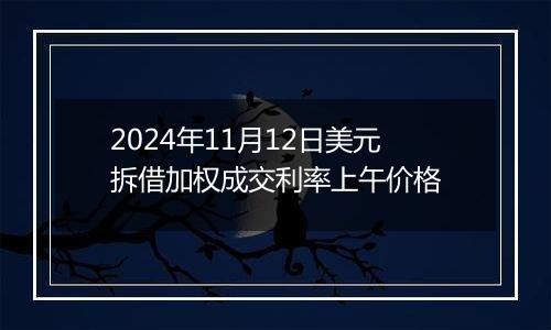 2024年11月12日美元拆借加权成交利率上午价格