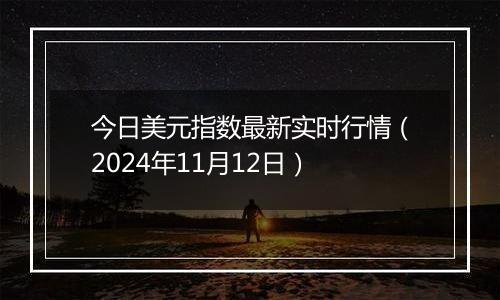 今日美元指数最新实时行情（2024年11月12日）