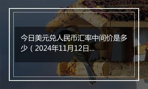 今日美元兑人民币汇率中间价是多少（2024年11月12日）