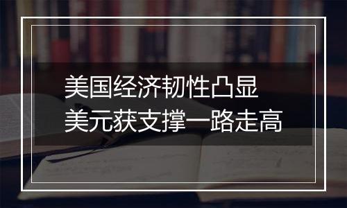 美国经济韧性凸显 美元获支撑一路走高