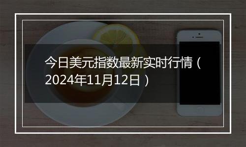 今日美元指数最新实时行情（2024年11月12日）