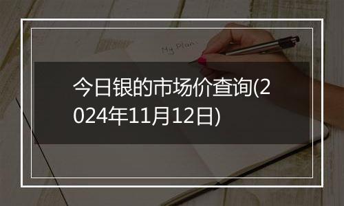 今日银的市场价查询(2024年11月12日)